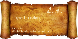 Ligeti Andos névjegykártya